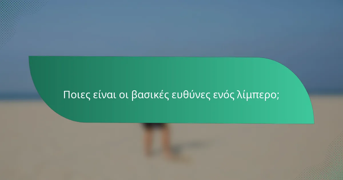 Ποιες είναι οι βασικές ευθύνες ενός λίμπερο;