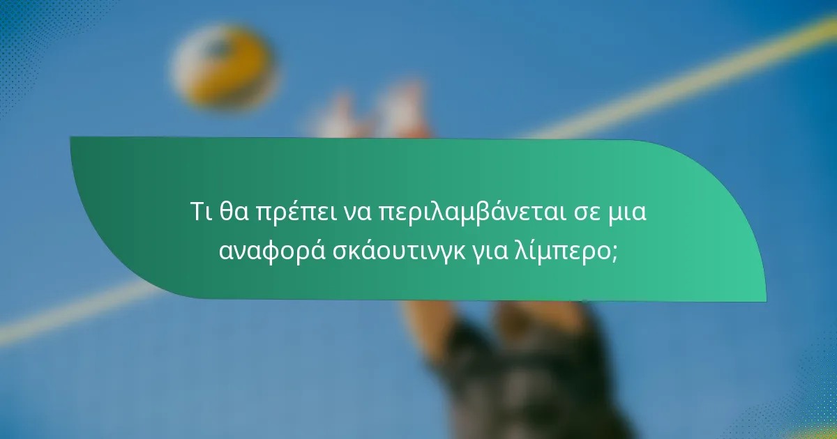 Τι θα πρέπει να περιλαμβάνεται σε μια αναφορά σκάουτινγκ για λίμπερο;